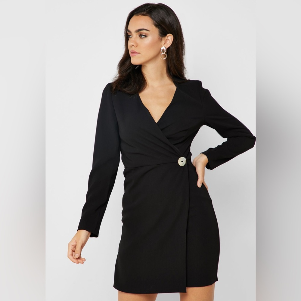 Mango Button wrap dress.